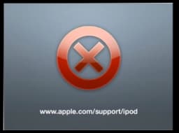 Red X icon on newer iPod models